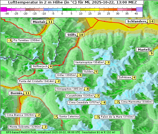 Temperatur, 22. 10. 2025