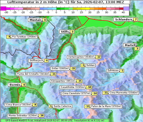 Temperatur, 7. 2. 2026