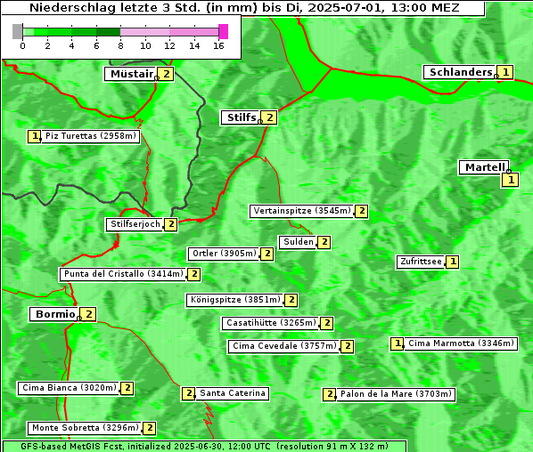 Niederschlag, 1. 7. 2025