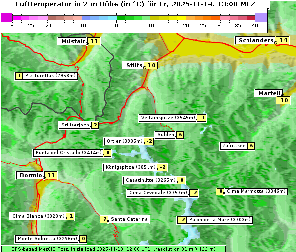 Temperatur, 14. 11. 2025