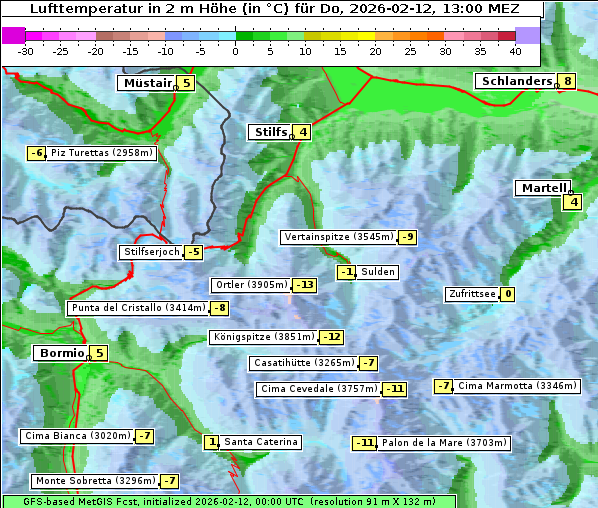 Temperatur, 12. 2. 2026