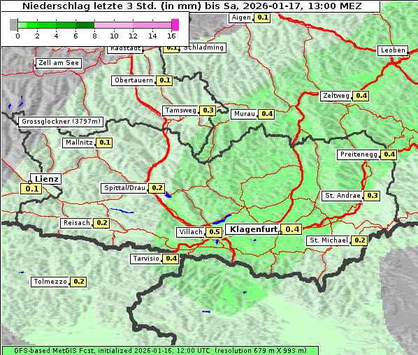 Niederschlag, 17. 1. 2026