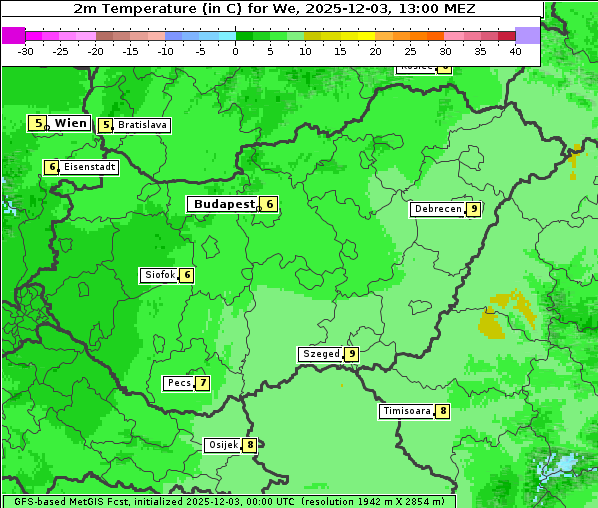 Temperatur, 3. 12. 2025