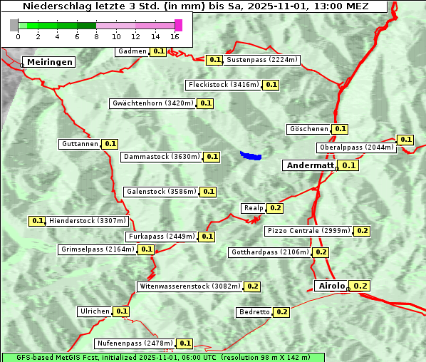 Niederschlag, 1. 11. 2025