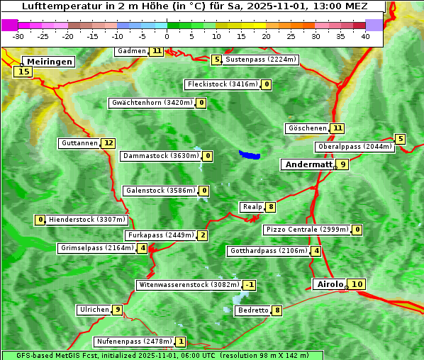 Temperatur, 1. 11. 2025