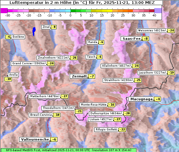 Temperatur, 21. 11. 2025