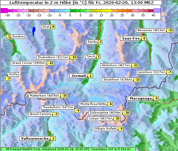 Temperatur, 20. 2. 2026