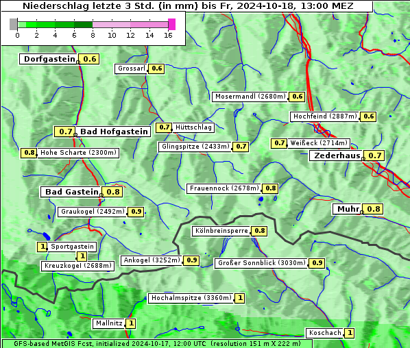 Niederschlag, 18. 10. 2024