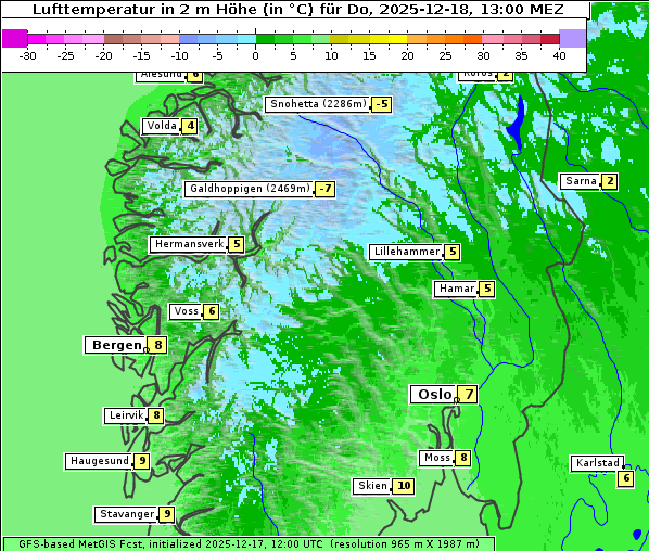 Temperatur, 18. 12. 2025
