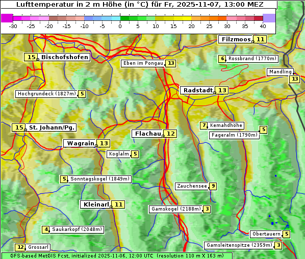 Temperatur, 7. 11. 2025
