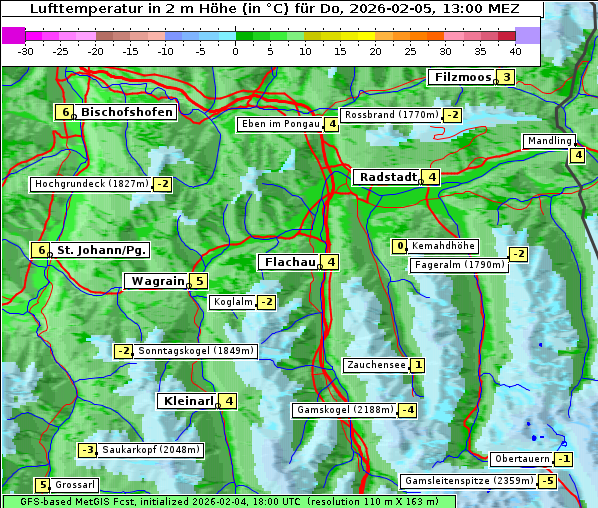 Temperatur, 5. 2. 2026