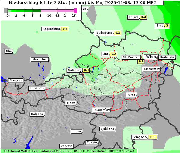 Niederschlag, 3. 11. 2025