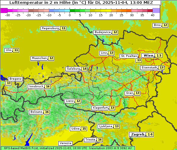 Temperatur, 4. 11. 2025