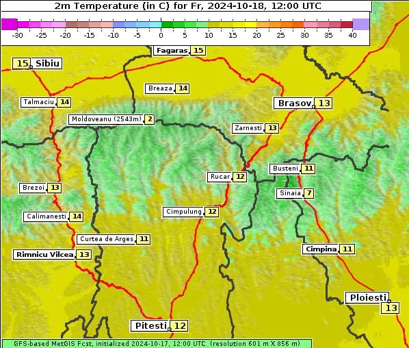 Temperatur, 18. 10. 2024