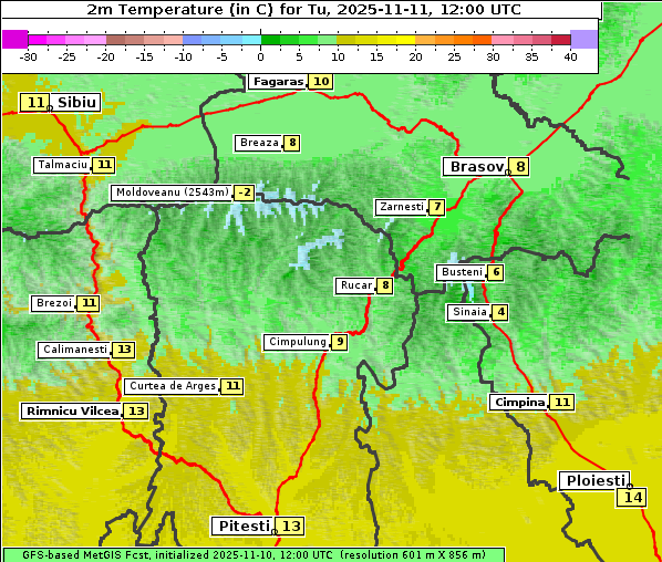 Temperatur, 11. 11. 2025
