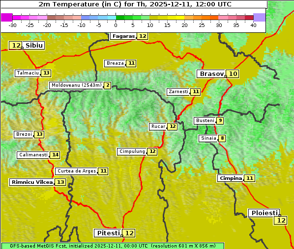 Temperatur, 11. 12. 2025