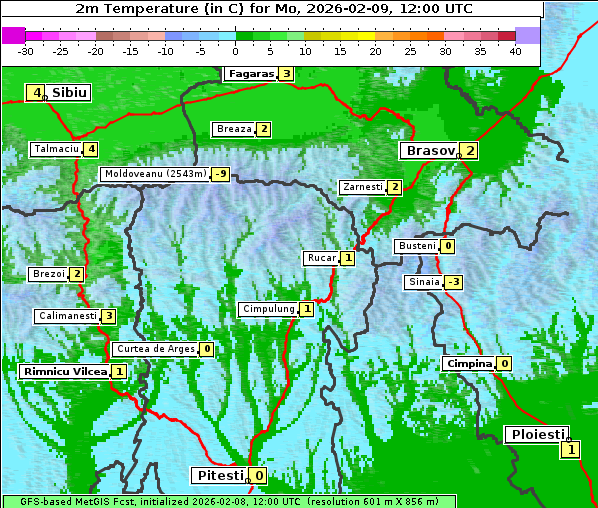 Temperatur, 9. 2. 2026