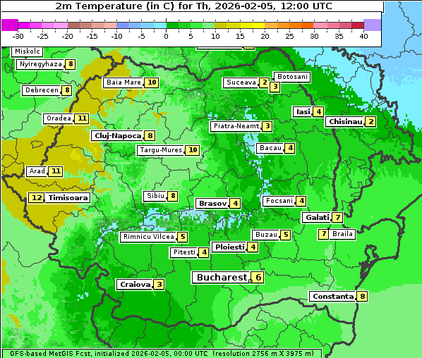 Temperatur, 5. 2. 2026