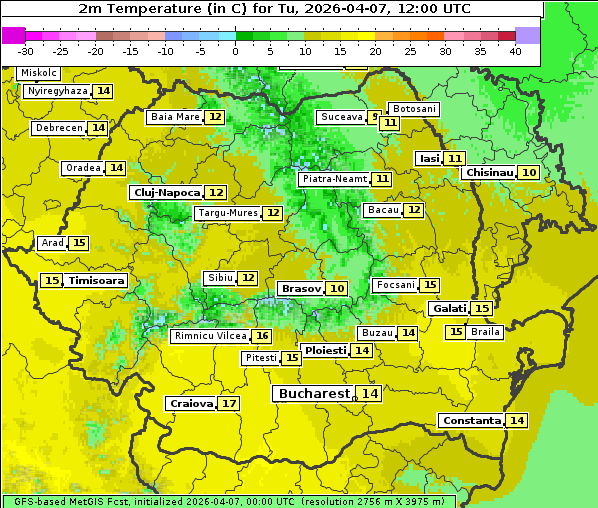 Temperatur, 7. 4. 2026