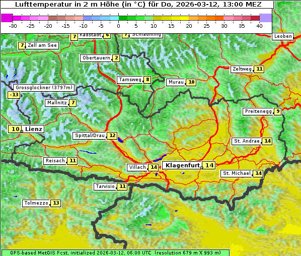 Temperatur, 12. 3. 2026