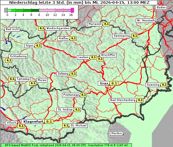 Niederschlag, 15. 4. 2026