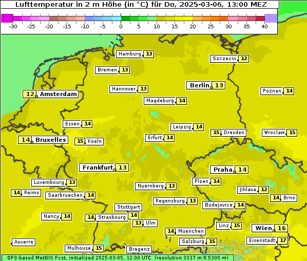 Temperatur, 6. 3. 2025