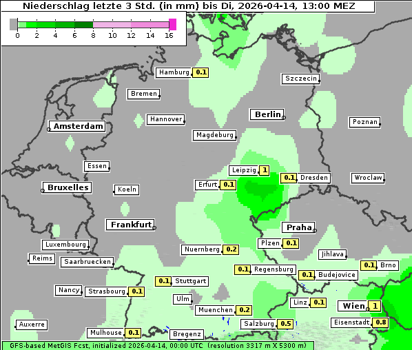 Niederschlag, 14. 4. 2026