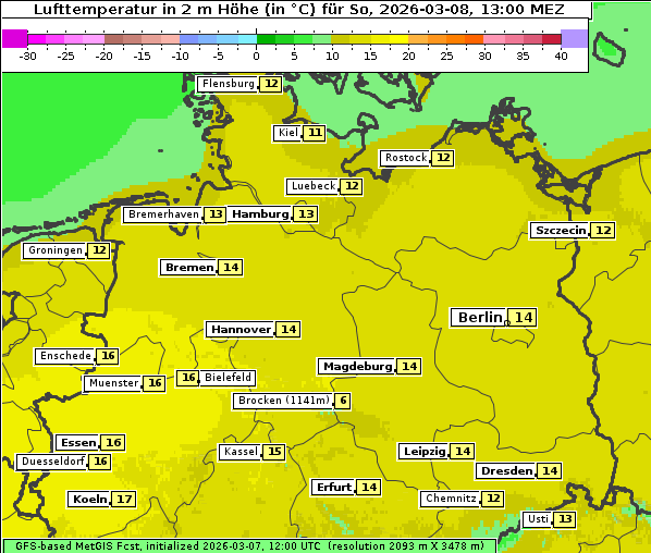 Temperatur, 8. 3. 2026