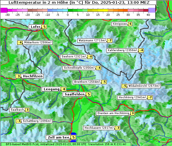 Temperatur, 23. 1. 2025