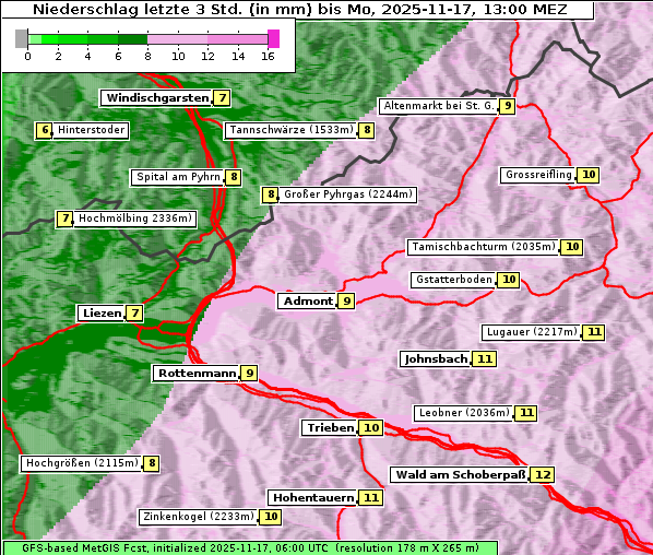 Niederschlag, 17. 11. 2025