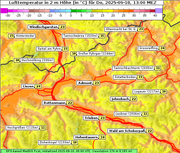 Temperatur, 18. 9. 2025