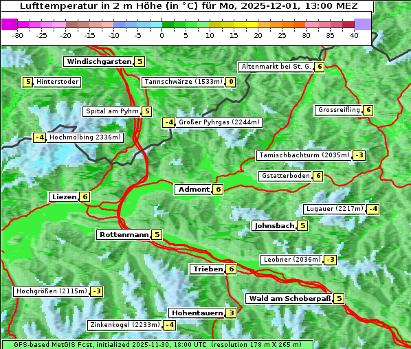 Temperatur, 1. 12. 2025
