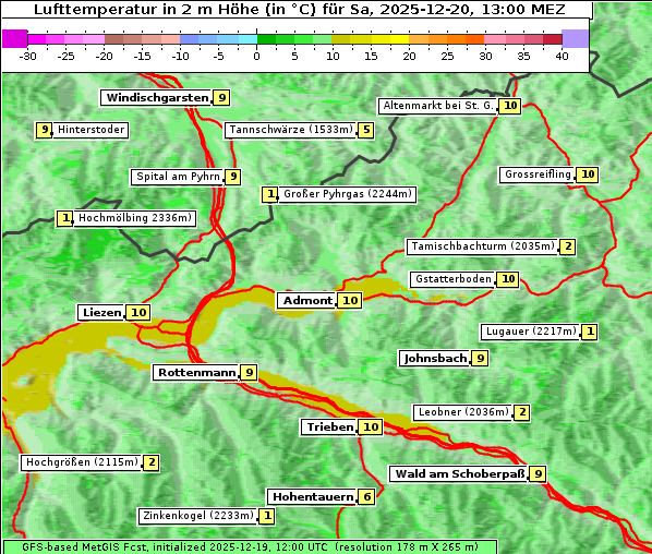 Temperatur, 20. 12. 2025