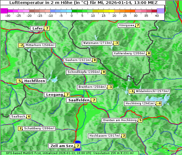 Temperatur, 14. 1. 2026