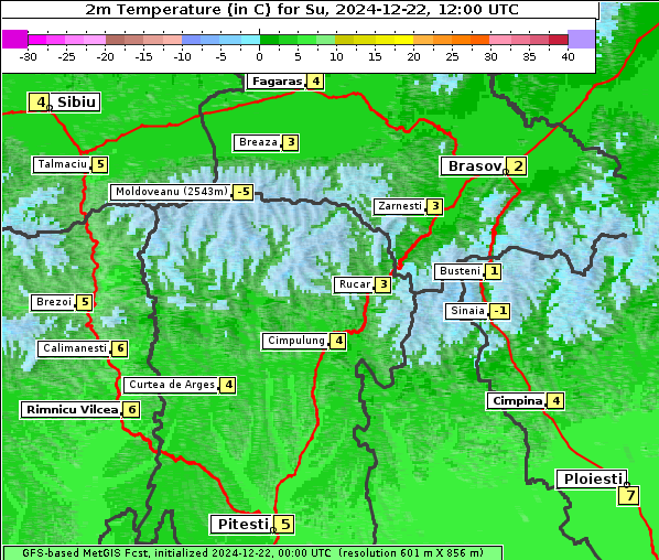 Temperatur, 22. 12. 2024