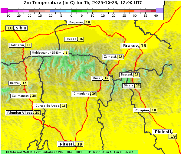 Temperatur, 23. 10. 2025