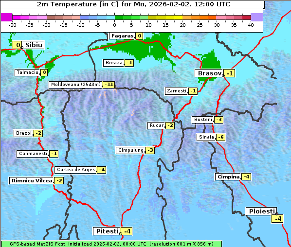 Temperatur, 2. 2. 2026
