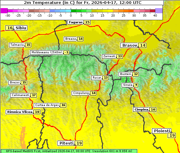 Temperatur, 17. 4. 2026