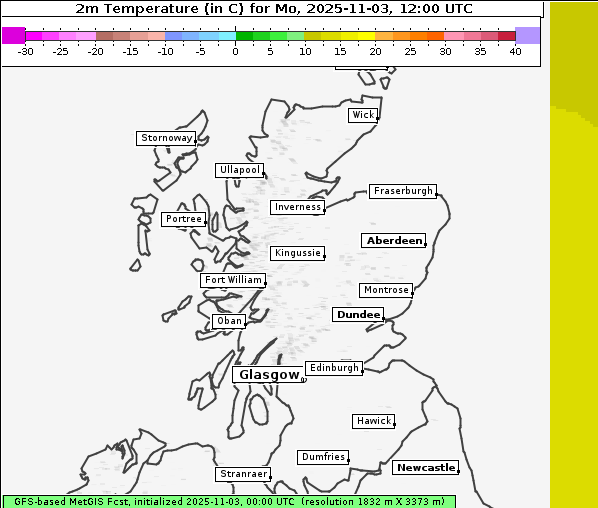 Temperatur, 3. 11. 2025