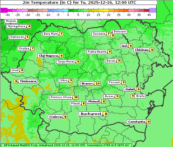 Temperatur, 16. 12. 2025