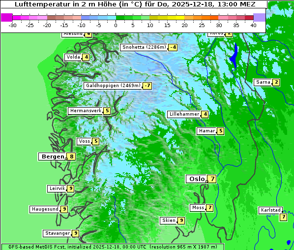 Temperatur, 18. 12. 2025