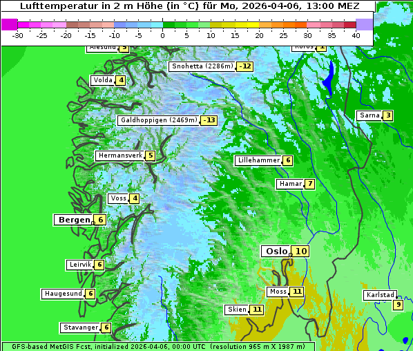 Temperatur, 6. 4. 2026