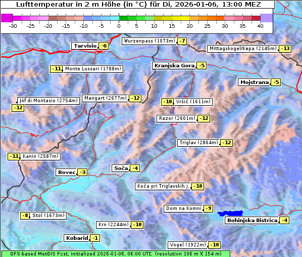 Temperatur, 6. 1. 2026