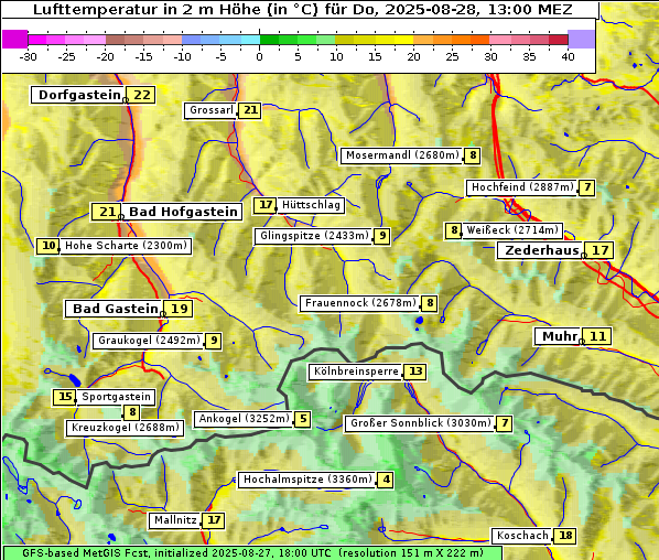 Temperatur, 28. 8. 2025