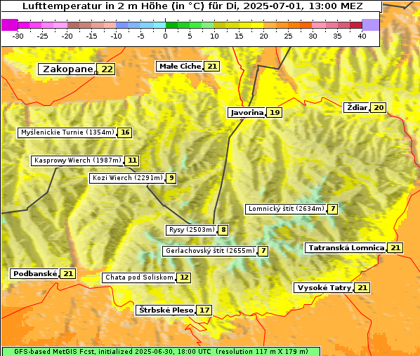 Temperatur, 1. 7. 2025