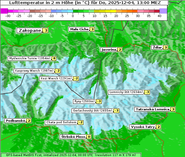 Temperatur, 4. 12. 2025
