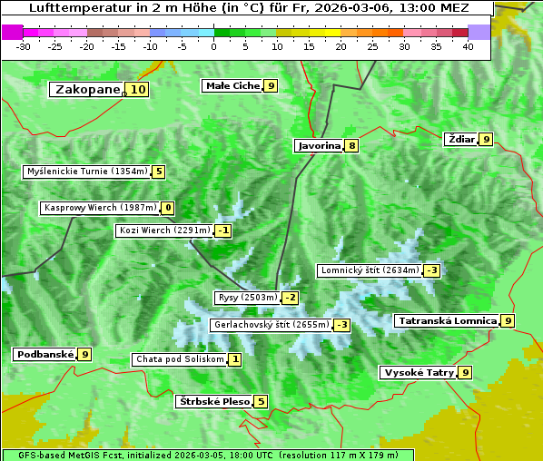 Temperatur, 6. 3. 2026