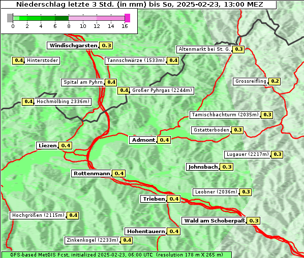 Niederschlag, 23. 2. 2025