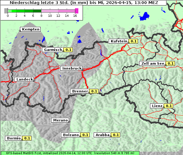 Niederschlag, 15. 4. 2026