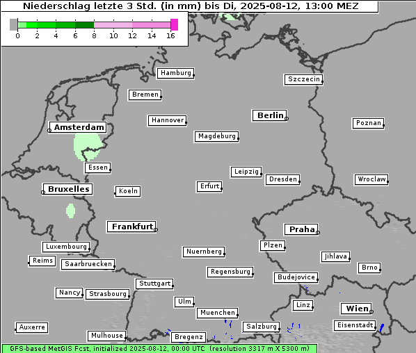 Niederschlag, 12. 8. 2025